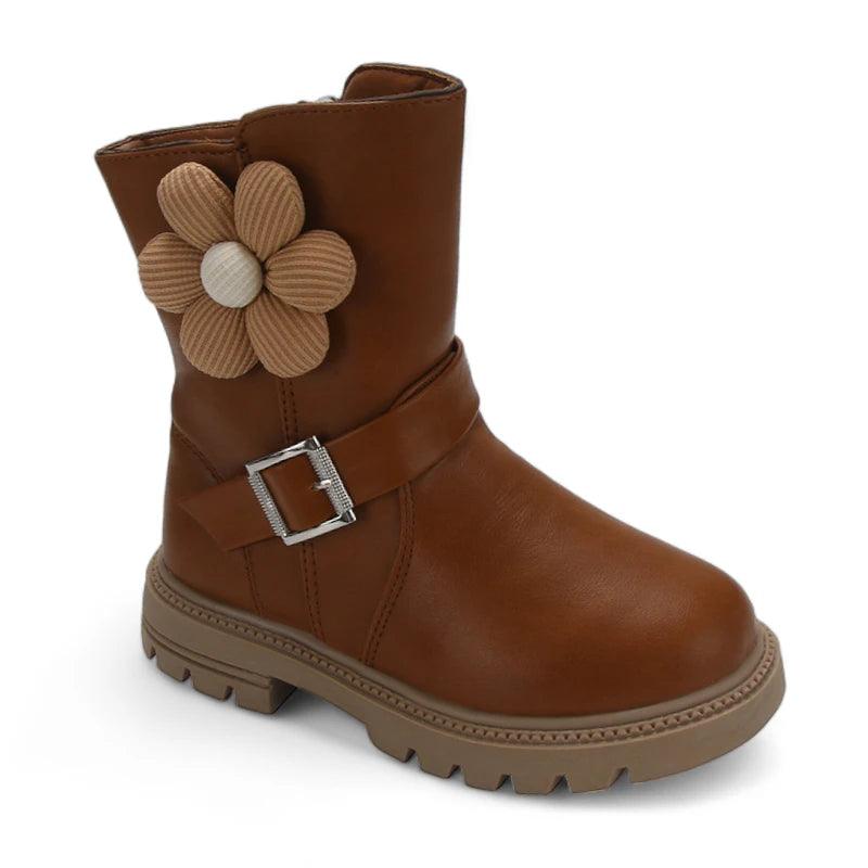 Bota Infantil de Couro Pisadinha Flower - Pisadinha